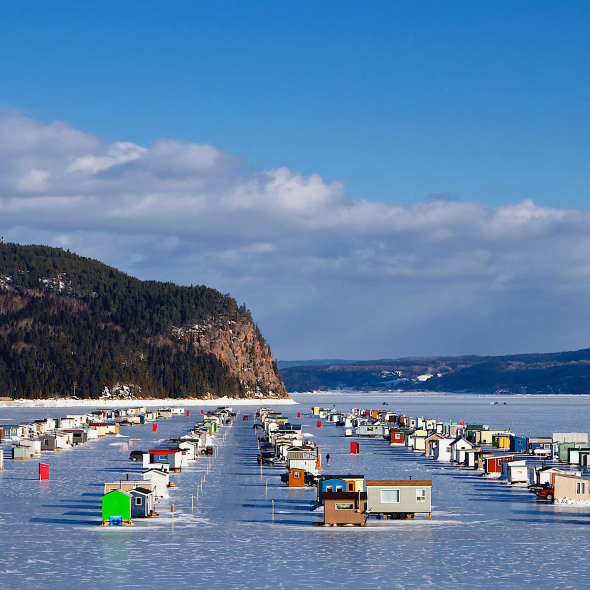 Ice fishing village of La Baie